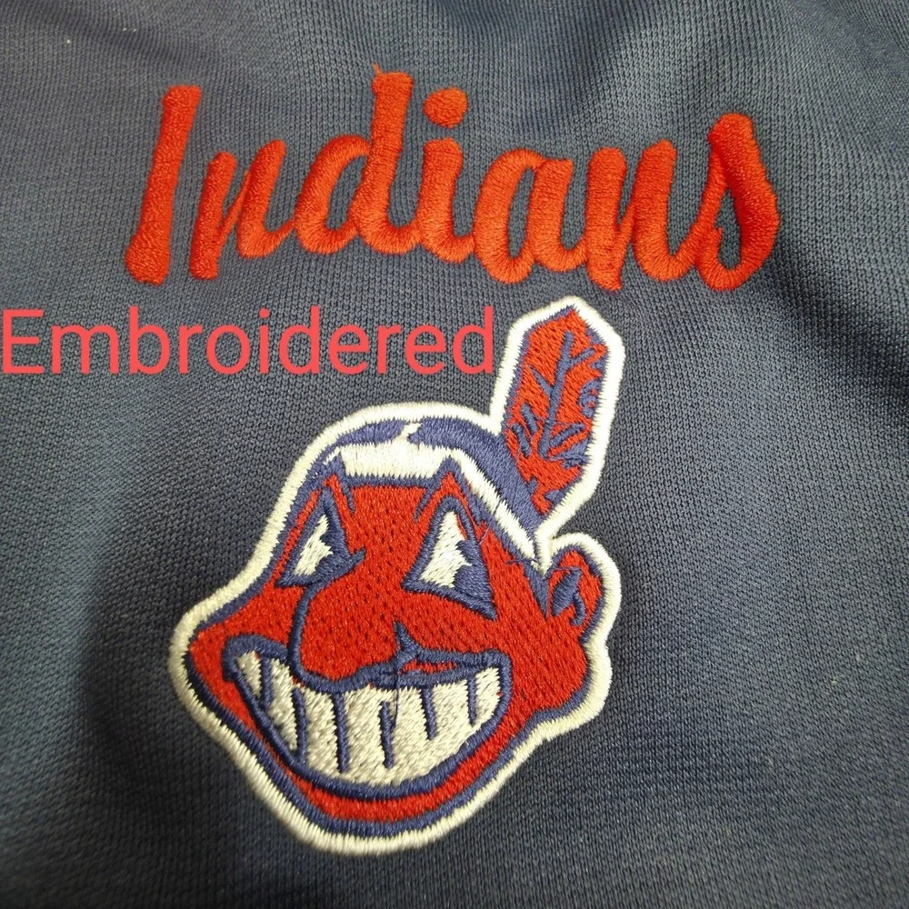 Cleveland Indians Jacket Men M Blue Chief Wahoo Full Zip Windbreaker LIMITED USE